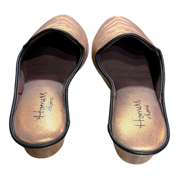 Homers Quilted Artisan Bronze Metallic Leather Mule Slides Quiet Lux | Sz 38 - Picture 4 of 10